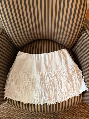 Lucky in Love White Fringe Mini Skirt